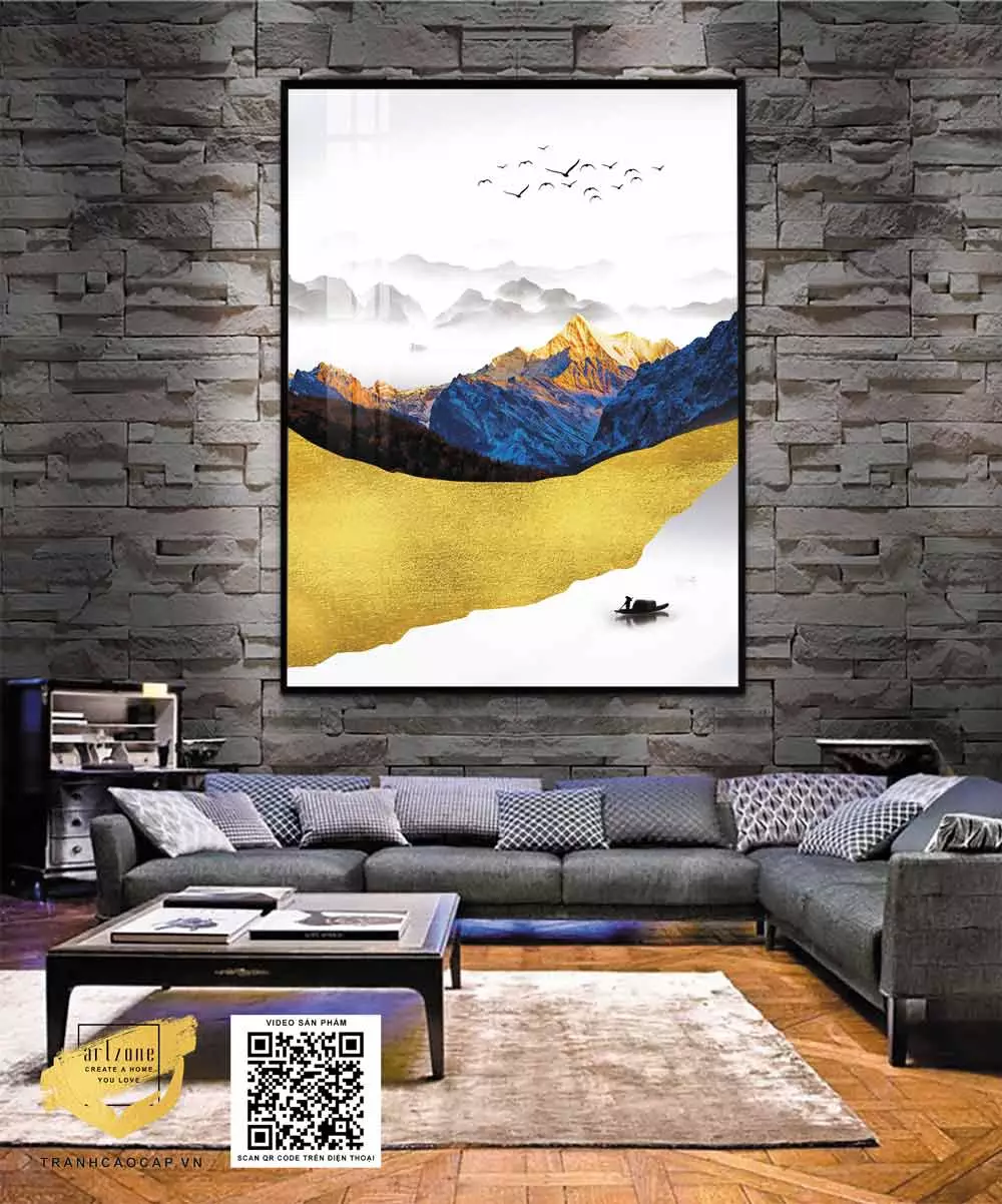 Tranh phong cảnh treo tường Phòng khách Giá rẻ vải Canvas Size: 60X90 cm P/N: AZ1-0850-KN-CANVAS-60X90