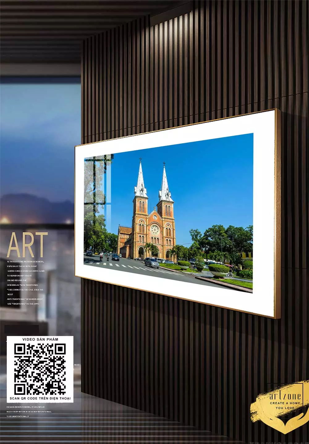 Tranh Canvas phong cảnh Nhà thờ đức bà Sài Gòn