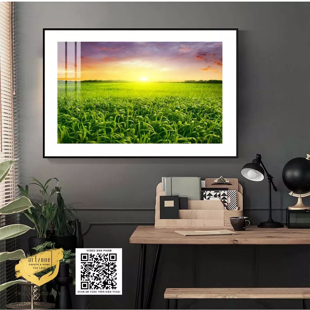 Tranh phong cảnh trang trí Phòng khách Giá rẻ in trên vải Canvas Size: 60*40 cm P/N: AZ1-1021-KN-CANVAS-60X40