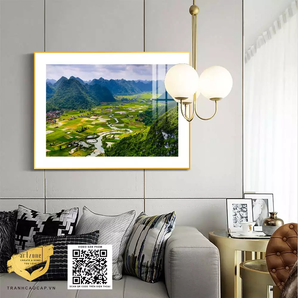 Tranh Canvas phong cảnh Núi rừng Tây Bắc in trên vải Canvas