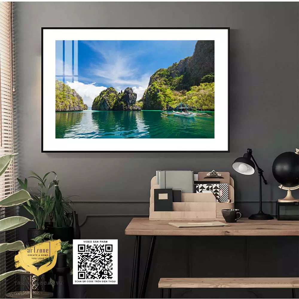 Tranh vải Canvas phong cảnh treo tường Phòng khách Tinh tế 75X50 P/N: AZ1-1041-KN-CANVAS-75X50