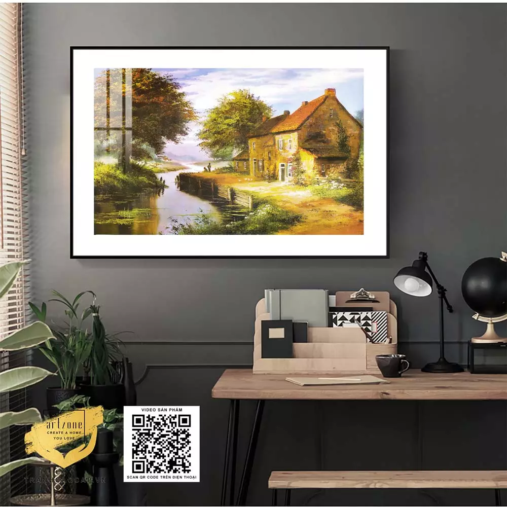 Tranh phong cảnh in trên vải Canvas trang trí Chung cư Nhẹ nhàng 75*50 cm P/N: AZ1-1068-KC-CANVAS-75X50
