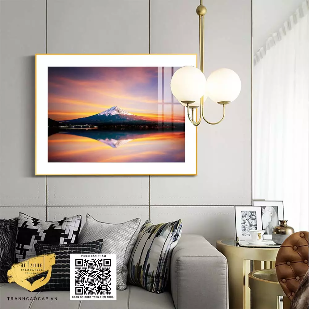 Tranh Canvas phong cảnh Núi Phú sĩ Nhật Bản in trên vải Canvas