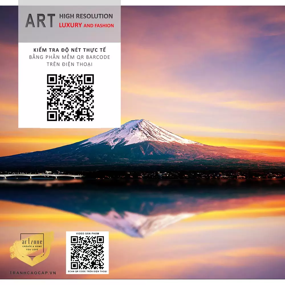 Nội dung Tranh Canvas phong cảnh Núi Phú sĩ Nhật Bản