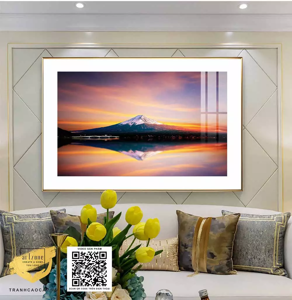 Tranh Canvas phong cảnh Núi Phú sĩ Nhật Bản in trên vải Canvas