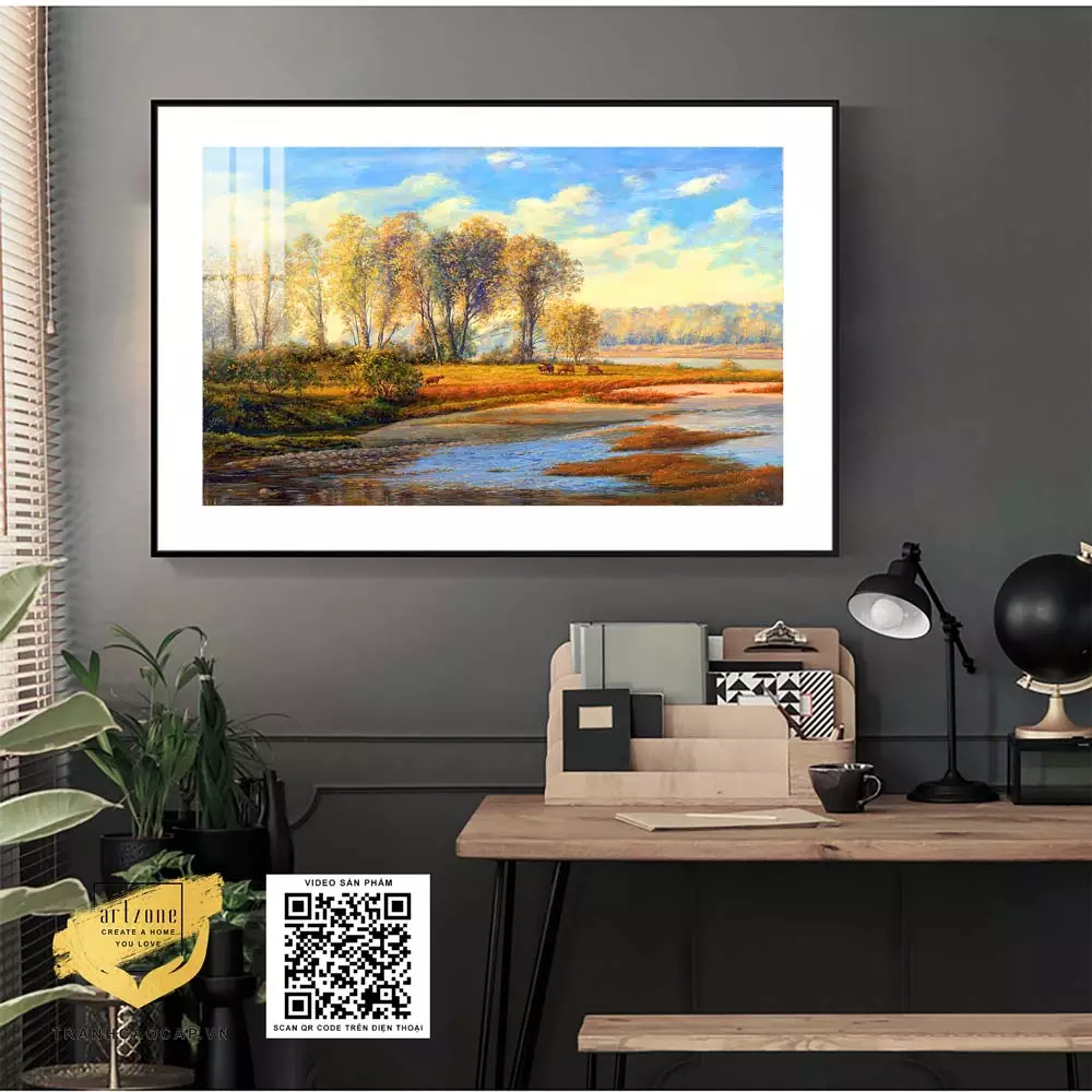 Tranh phong cảnh in trên vải Canvas treo tường Chung cư cao cấp Giá rẻ 150*100 cm P/N: AZ1-1099-KN-CANVAS-150X100