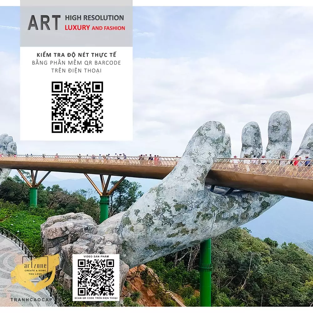 Nội dung Tranh Canvas phong cảnh Cây cầu Bàn tay ở Đà Nẵng
