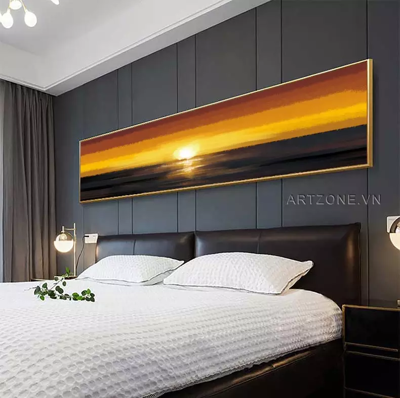 Tranh treo tường phòng ngủ Đơn giản in trên Canvas Size: 120X40 cm P/N: AZ1-0002-KN-CANVAS-120X40
