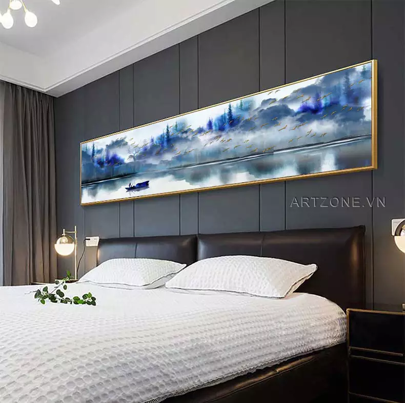 Tranh Decor phòng ngủ khách sạn Tinh tế in trên Mica Size: 120*40 cm P/N: AZ1-0046-KN-MICA-120X40