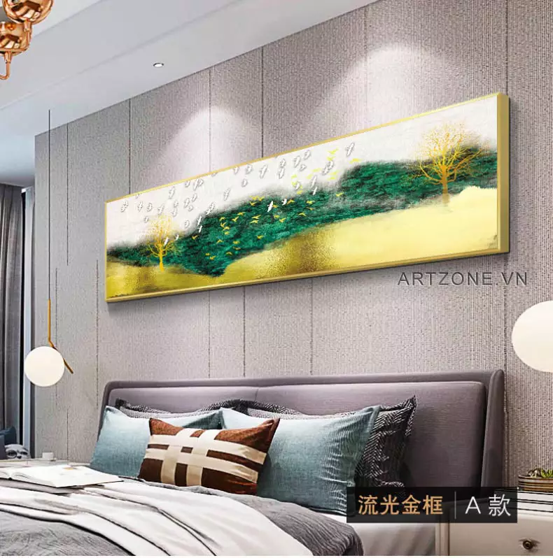 Tranh Decor phòng ngủ Chung cư Đẹp in trên Canvas Size: 150X50 cm ...