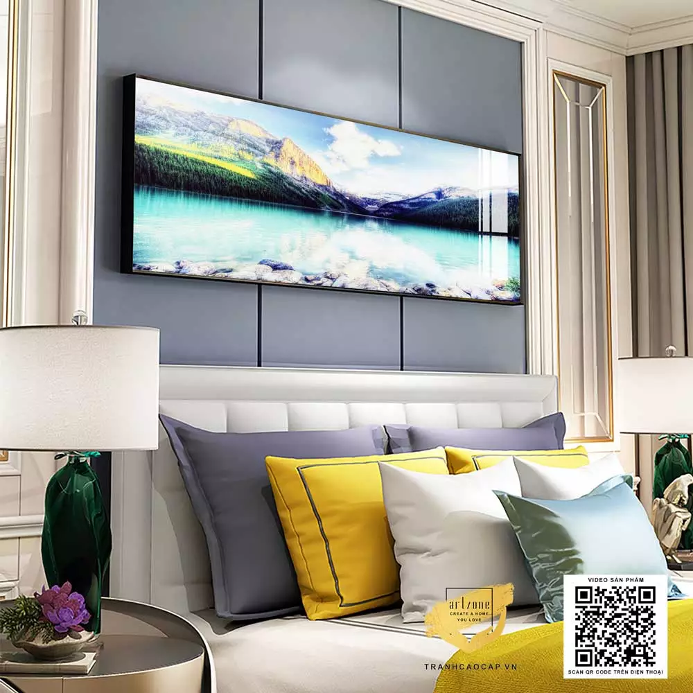 Tranh Decor Canvas phòng ngủ chung cư cao cấp giá xưởng 150*50 cm P/N: AZ1-0588-KN-CANVAS-150X50