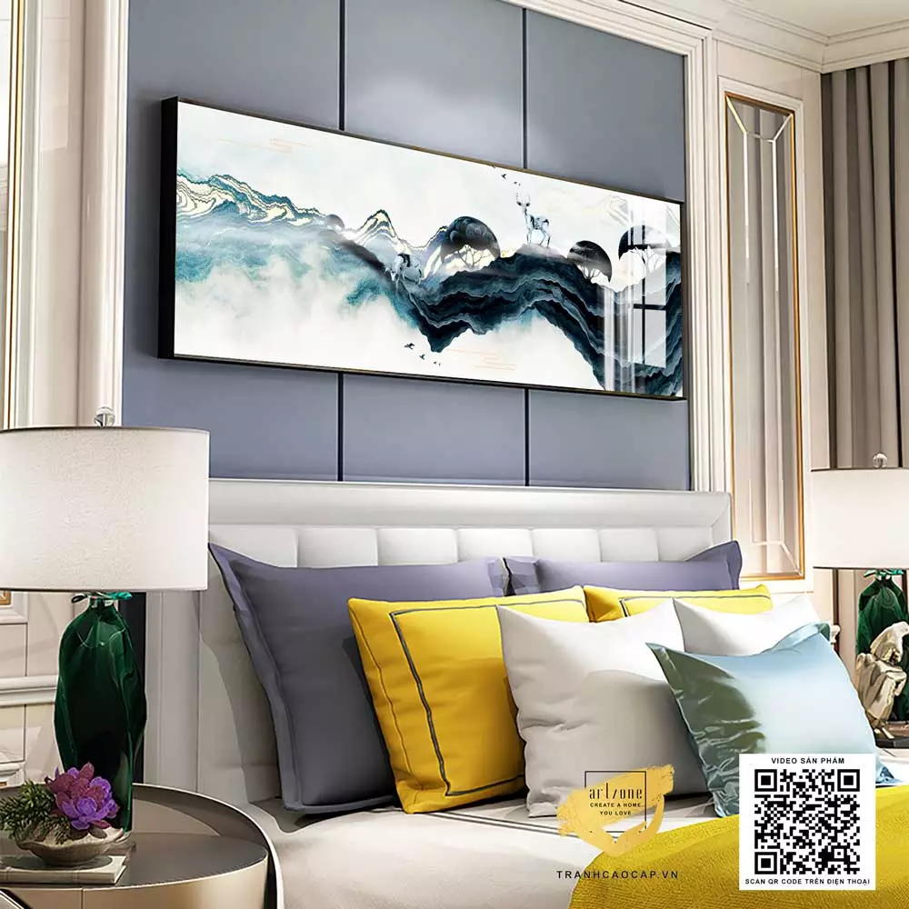 Tranh trang trí phòng ngủ chung cư cao cấp in trên Canvas Size: 135X45 cm P/N: AZ1-0597-KC5-CANVAS-135X45