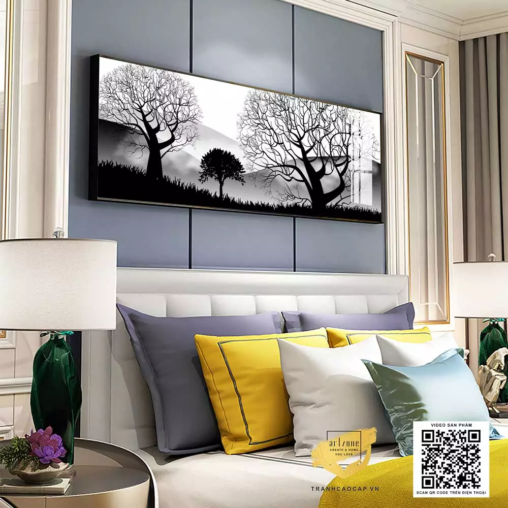 Tranh Decor in trên vải Canvas phòng ngủ Giá rẻ 150*50 cm P/N: AZ1-0600-KN-CANVAS-150X50