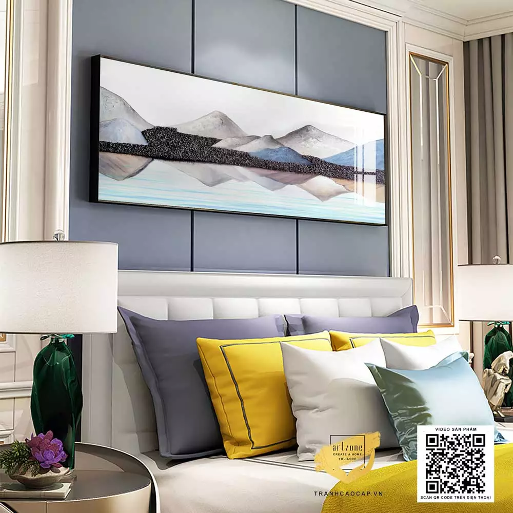 Tranh vải Canvas Decor phòng ngủ chung cư cao cấp Chất lượng cao 135X45 P/N: AZ1-0606-KN-CANVAS-135X45