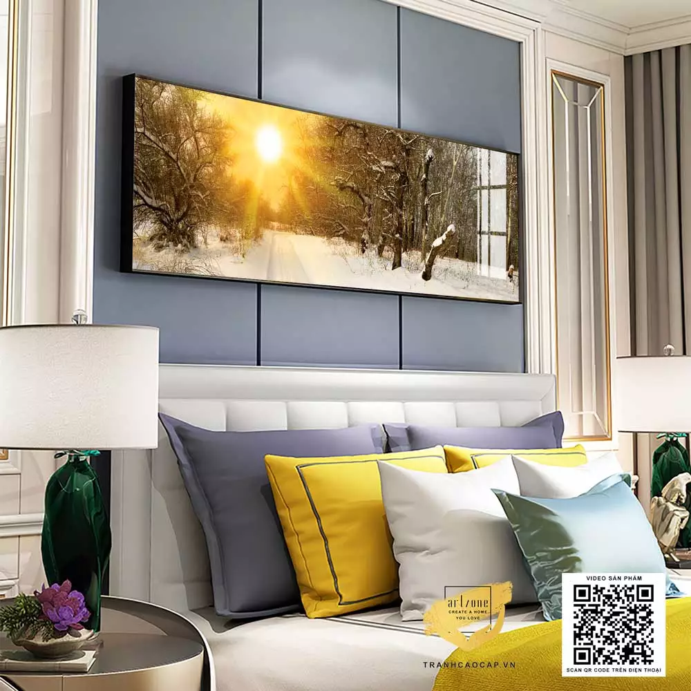 Tranh trang trí phòng ngủ Canvas chung cư cao cấp Giá rẻ Size: 180*60 P/N: AZ1-0609-KC5-CANVAS-180X60