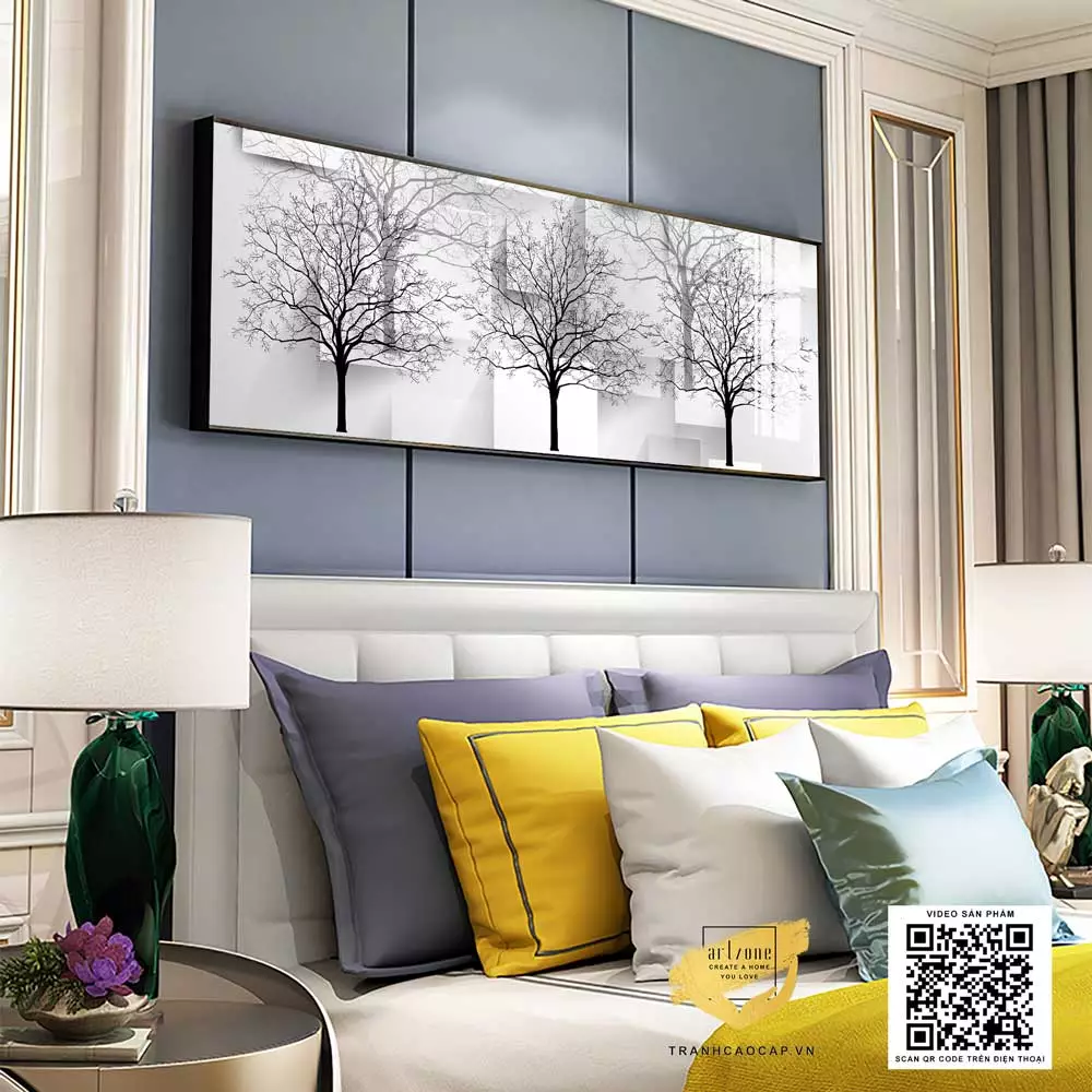 Tranh Decor Canvas phòng ngủ khách sạn giá xưởng 195*65 cm P/N: AZ1-0610-KC5-CANVAS-195X65