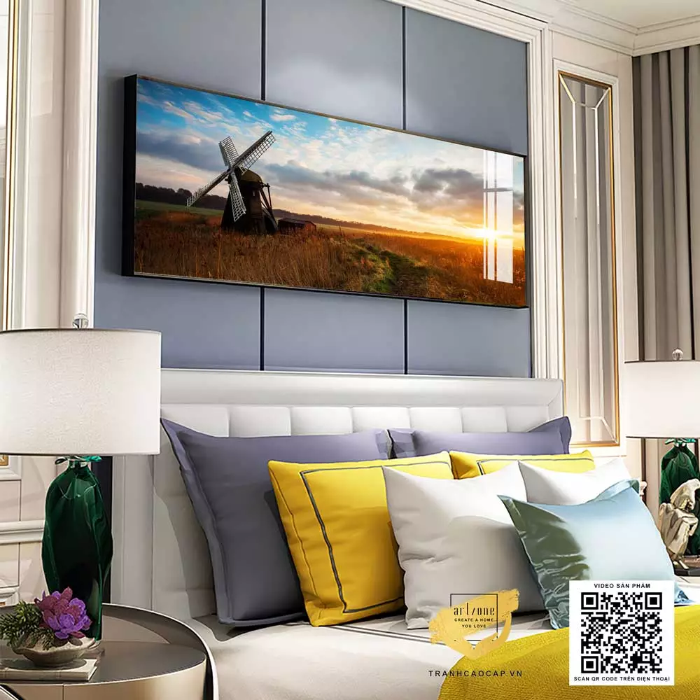 Tranh trang trí phòng ngủ khách sạn Tinh tế in trên Mica Đài loan Size: 135X45 cm P/N: AZ1-0638-KC5-MICA-135X45