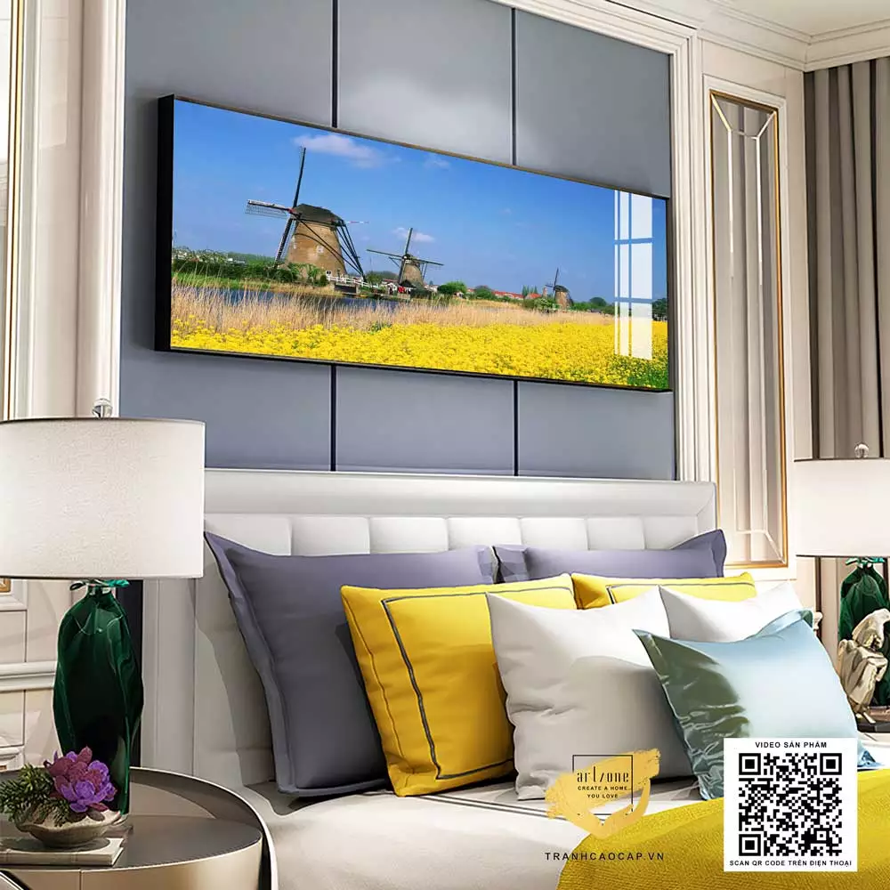 Tranh Decor phòng ngủ khách sạn Đẹp Canvas Size: 135*45 cm P/N: AZ1-0639-KC5-CANVAS-135X45