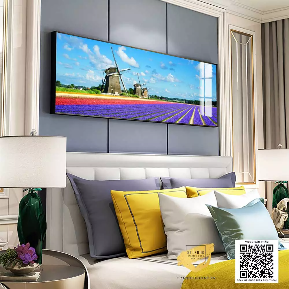 Tranh Decor phòng ngủ khách sạn Đẹp vải Canvas Size: 135X45 cm P/N: AZ1-0657-KC5-CANVAS-135X45