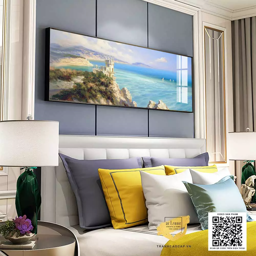 Tranh Canvas Decor phòng ngủ chung cư cao cấp Bền 120*40 P/N: AZ1-0664-KC5-CANVAS-120X40