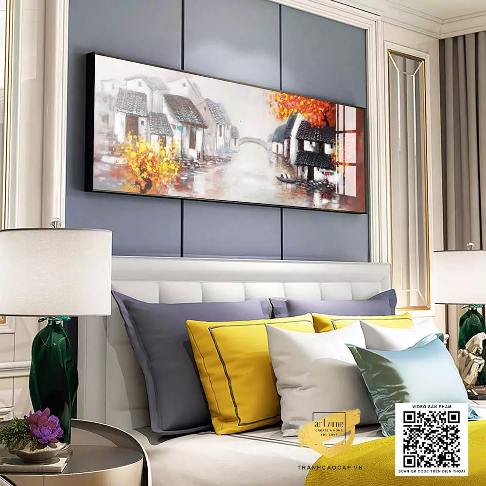 Tranh treo tường phòng ngủ in trên Canvas chung cư cao cấp Đơn giản Size: 135X45 P/N: AZ1-0673-KN-CANVAS-135X45
