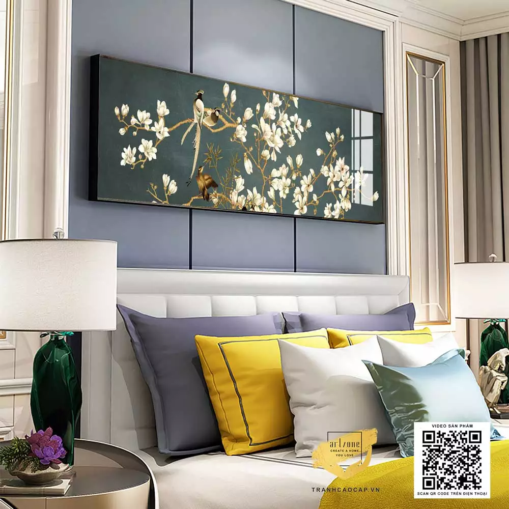 Tranh treo tường phòng ngủ in trên vải Canvas khách sạn Đơn giản Size: 180*60 P/N: AZ1-0677-KC5-CANVAS-180X60
