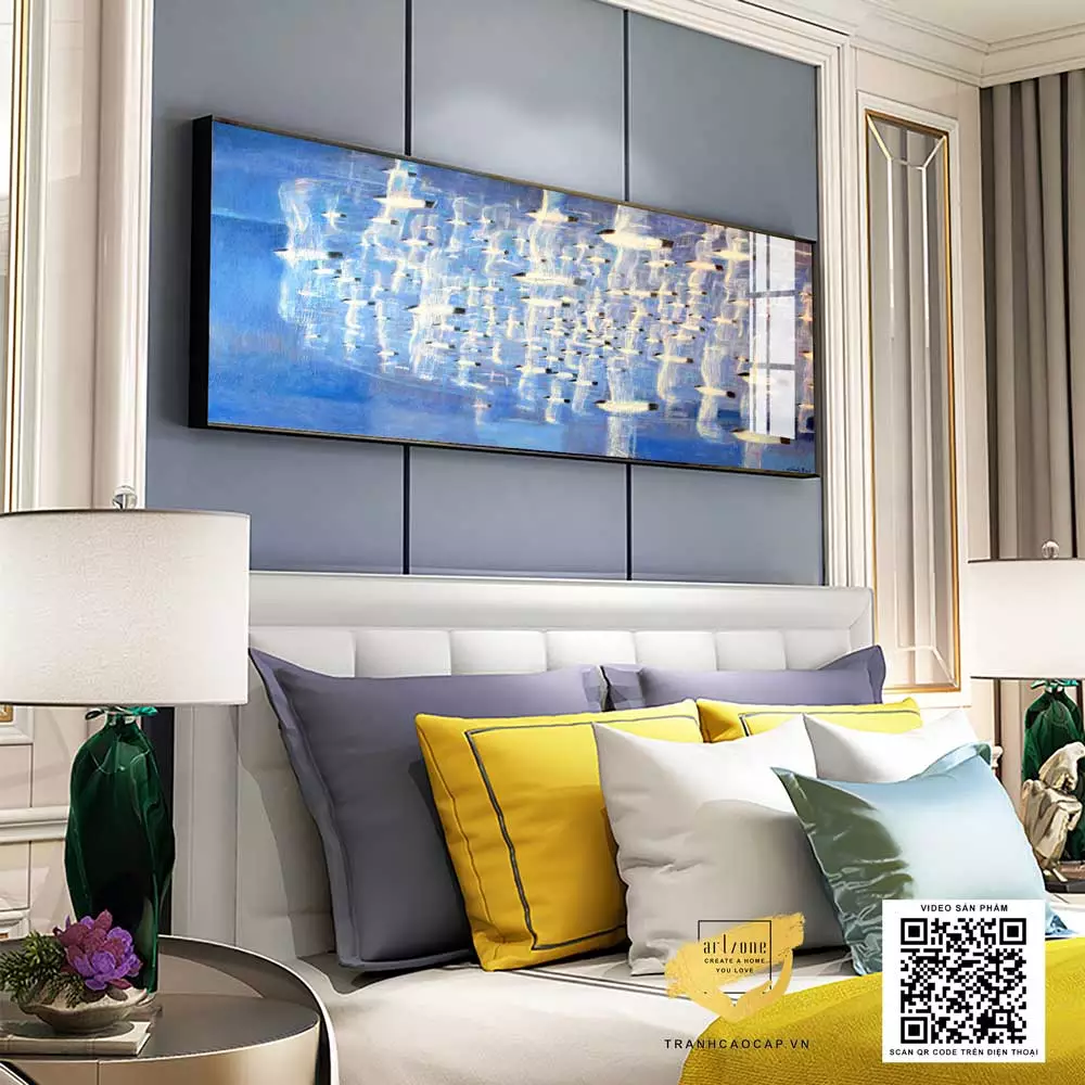 Tranh trang trí phòng ngủ in trên vải Canvas khách sạn Đơn giản Size: 180*60 P/N: AZ1-0685-KC5-CANVAS-180X60