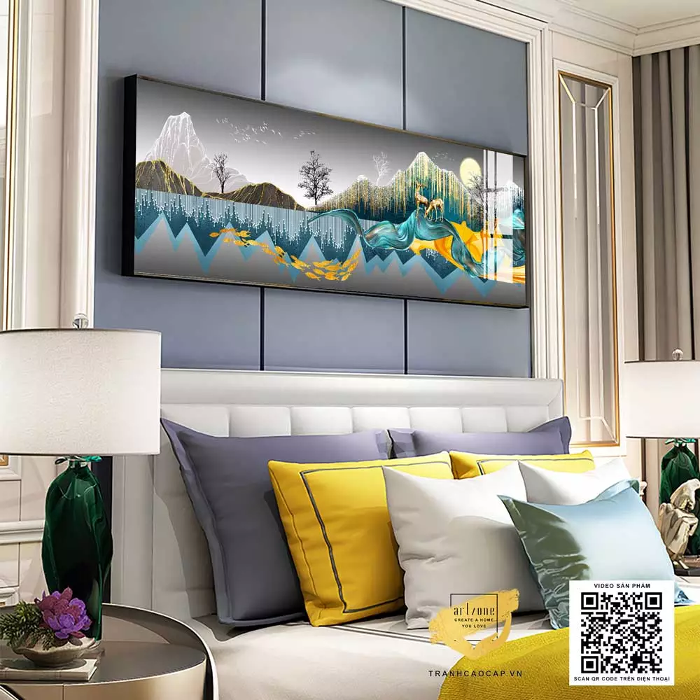 Tranh vải Canvas trang trí phòng ngủ Giá rẻ 120X40 P/N: AZ1-0690 ...