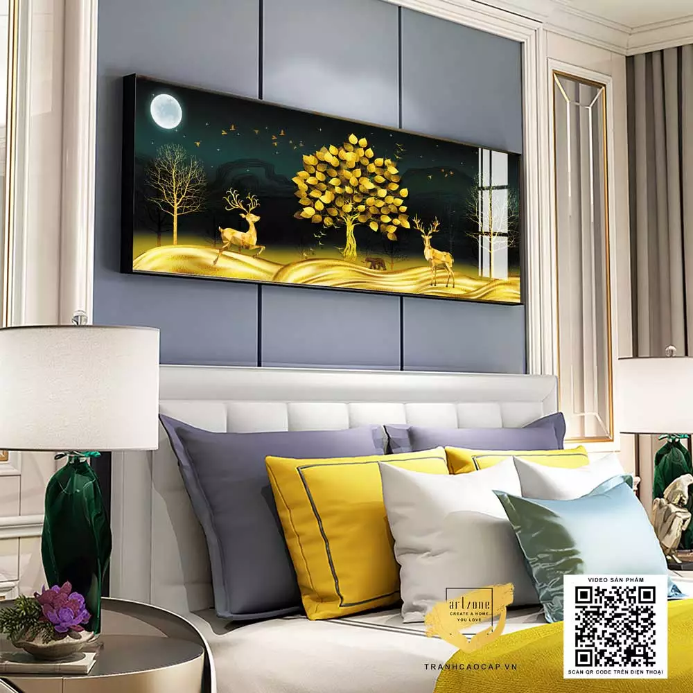 Tranh trang trí phòng ngủ Nhẹ nhàng in trên Canvas Size: 150X50 cm P/N: AZ1-0697-KN-CANVAS-150X50
