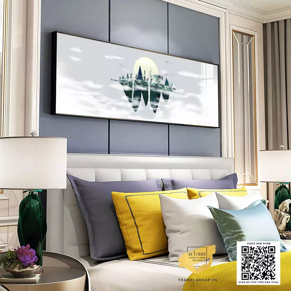 Tranh Decor phòng ngủ khách sạn Canvas Size: 195*65 cm P/N: AZ1-0705-KC5-CANVAS-195X65