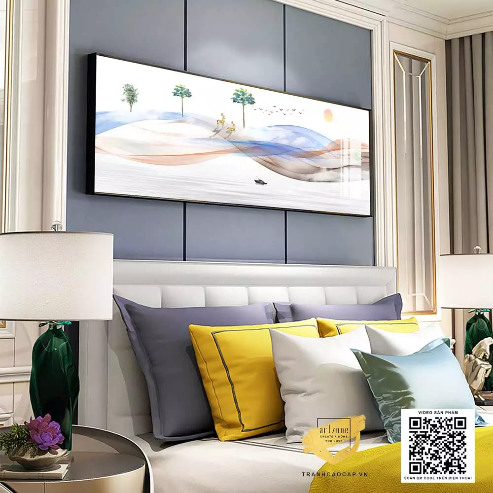 Tranh treo tường Canvas phòng ngủ chung cư cao cấp giá xưởng 150*50 cm P/N: AZ1-0716-KN-CANVAS-150X50
