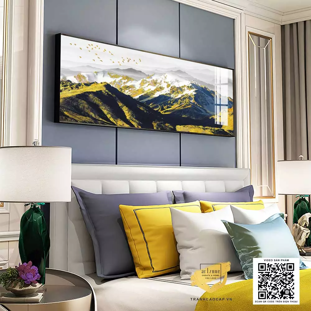 Tranh treo tường in trên vải Canvas phòng ngủ Chất lượng cao 135*45 cm P/N: AZ1-0740-KC5-CANVAS-135X45