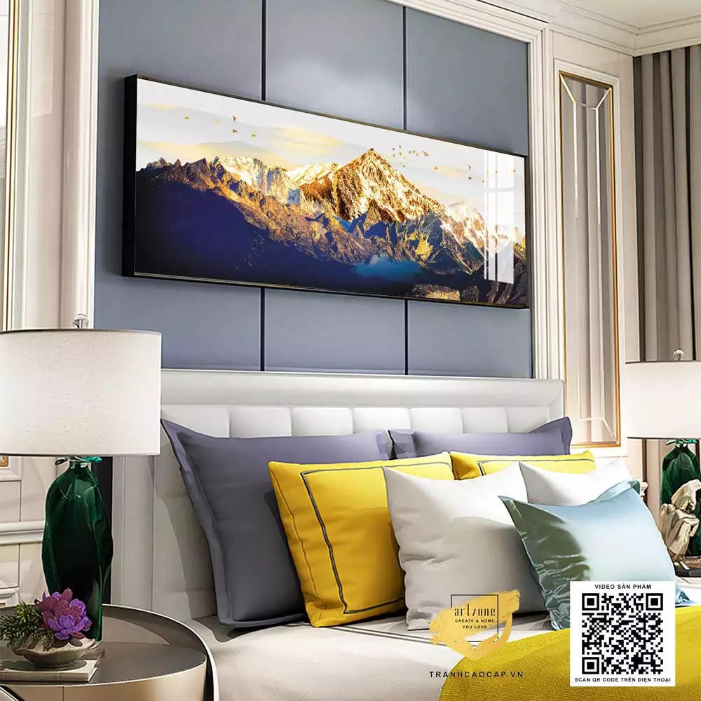 Tranh trang trí phòng ngủ khách sạn Đẹp Mica Đài loan Size: 150X50 cm P/N: AZ1-0742-KN-MICA-150X50