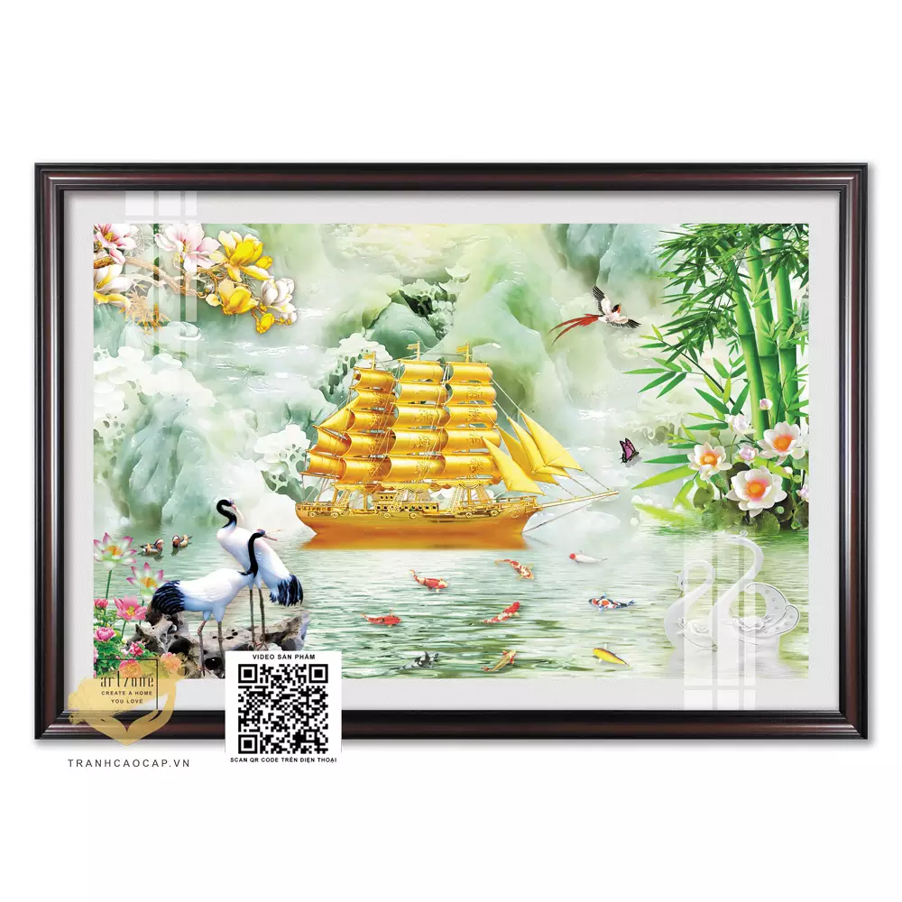 Tranh Decor Thuận Buồm Sang trọng vải Canvas Size: 60X40 cm P/N: AZ1-1219-KC5-CANVAS-60X40