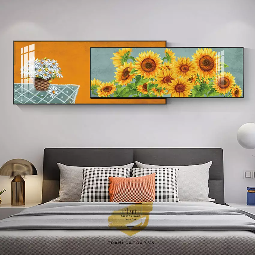 Tranh trang trí phòng ngủ Canvas chung cư cao cấp Đơn giản Size: 150*60-150*50 P/N: AZ2-0033-KN-CANVAS-150X60-150X50