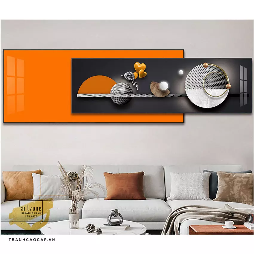 Tranh vải Canvas Decor phòng ngủ chung cư cao cấp Chất lượng cao 150X60-150X50 P/N: AZ2-0059-KN-CANVAS-150X60-150X50