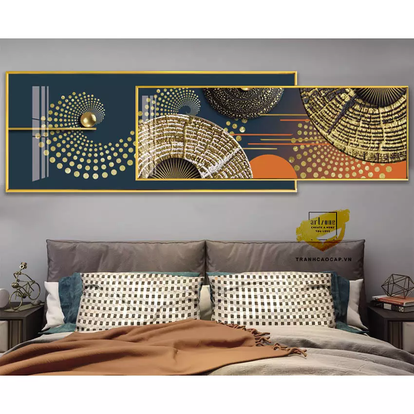 Tranh trang trí phòng ngủ in trên vải Canvas chung cư cao cấp Đơn giản Size: 150*60-150*50 P/N: AZ2-0153-KN-CANVAS-150X60-150X50