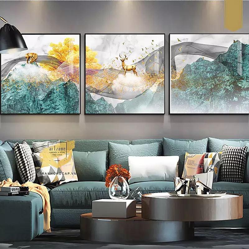 Tranh trang trí phòng khách in trên Canvas Bền Size: 80X80-80X80-80X80 P/N: AZ3-0348-KN-CANVAS-80X80-80X80-80X80