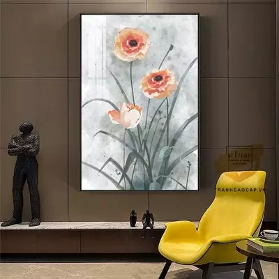 Tranh Hoa lá, Khung Nhôm, Tranh in trên Canvas 80X120 cm P/N: AZ1-1658-KN-CANVAS-80X120
