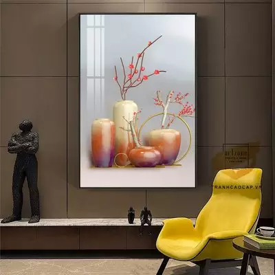 Tranh Hoa lá, Khung Nhôm, Tranh in trên Mica Size: 60*90 cm P/N: AZ1-1732-KN-MICA-60X90