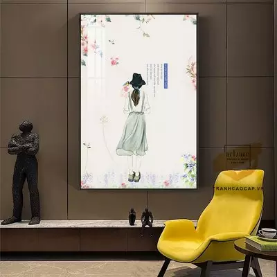 Tranh Chân dung thiếu nữ, Khung Nhôm, Tranh in trên Canvas Size: 60*90 cm P/N: AZ1-1740-KN-CANVAS-60X90