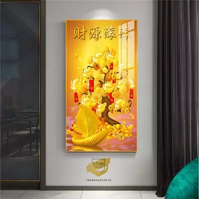 Tranh Hoa lá, Khung Nhôm, Tranh in trên Canvas 50X100 cm P/N: AZ1-1779-KN-CANVAS-50X100