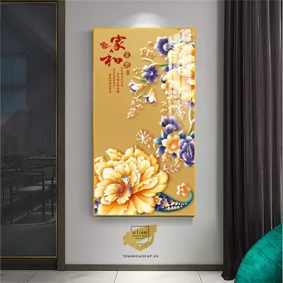 Tranh Hoa lá, Khung Nhôm, Tranh in trên Canvas 70*140 cm P/N: AZ1-1795-KN-CANVAS-70X140