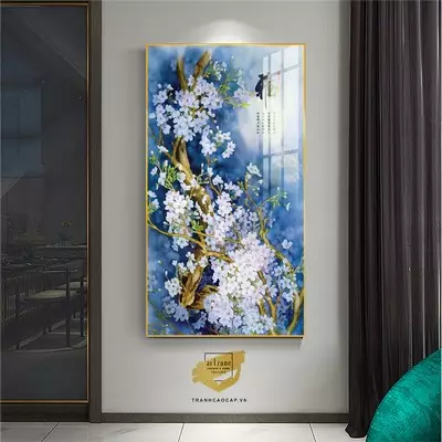 Tranh Hoa lá, Khung Nhôm, Tranh in trên Canvas Size: 70X140 cm P/N: AZ1-1828-KN-CANVAS-70X140