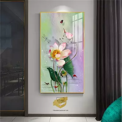 Tranh Hoa lá, Khung Nhôm, Tranh in trên Canvas Size: 70X140 cm P/N: AZ1-1768-KN-CANVAS-70X140