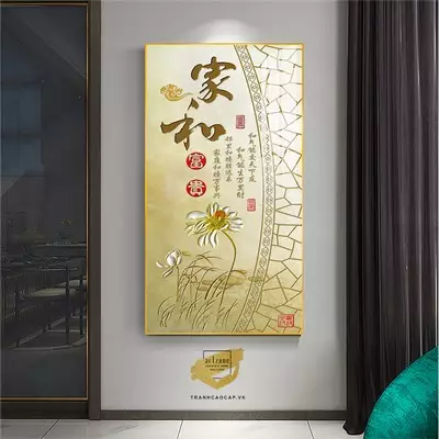 Tranh Hoa lá, Khung Nhôm, Tranh in trên Canvas Size: 60X120 cm P/N: AZ1-1783-KN-CANVAS-60X120