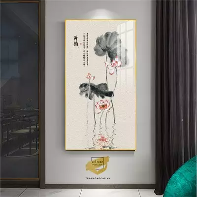 Tranh Hoa lá, Khung Nhôm, Tranh in trên Canvas Size: 60X120 cm P/N: AZ1-1935-KN-CANVAS-60X120