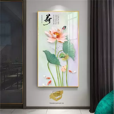 Tranh Hoa lá, Khung Nhôm, Tranh in trên Canvas Size: 40X80 cm P/N: AZ1-1937-KN-CANVAS-40X80