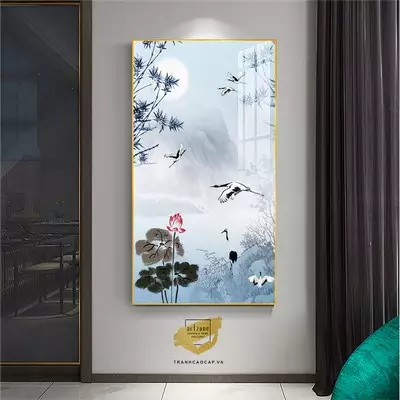 Tranh Hoa lá, Khung Nhôm, Tranh in trên Canvas 70*140 cm P/N: AZ1-1939-KN-CANVAS-70X140