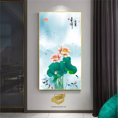 Tranh Hoa lá, Khung Nhôm, Tranh in trên Canvas 70*140 cm P/N: AZ1-1943-KN-CANVAS-70X140